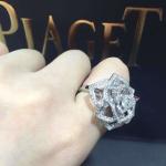 Piaget brand jewelry Rose ring in 18K white gold set with 143 brilliant-cut