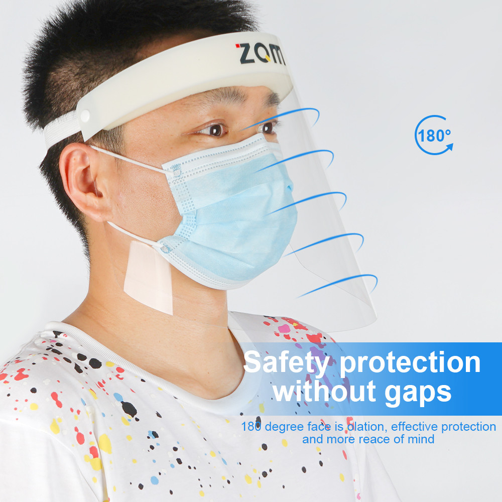 Reusable Detachable Face Mask Plastic Face Shield , PET Disposable Face Shield With Foam