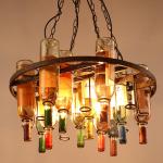 Vintage Wine Bottle lights for Bar Resturant Colourgul glass bottle pendant