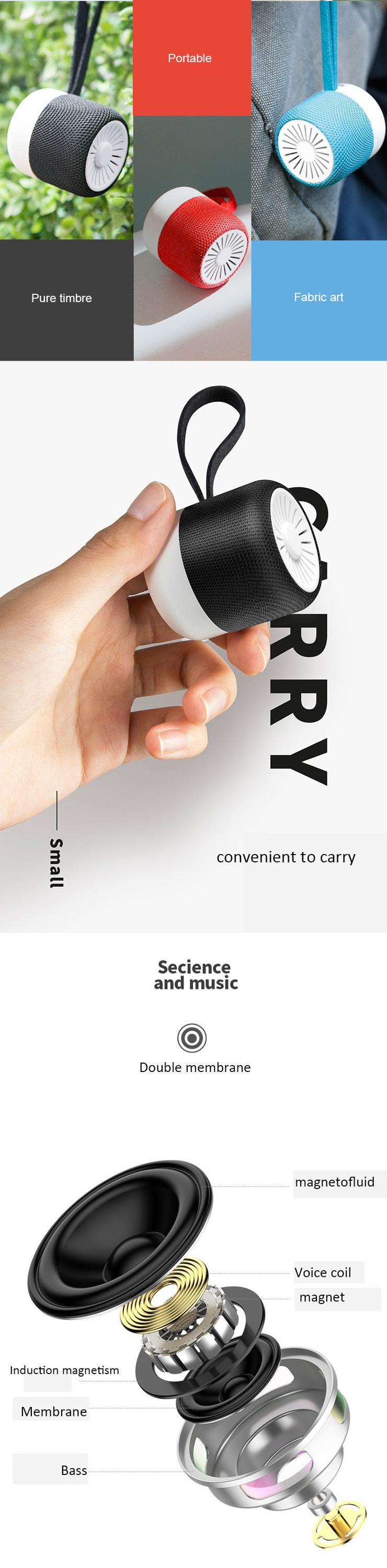 Super mini fabric AUX supported Portable Blue-tooth Speaker