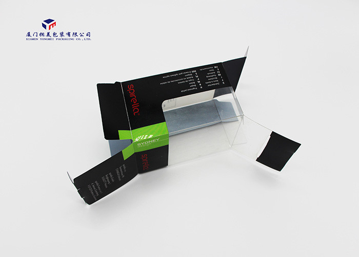 Super Clear PET Window Hard Plastic Box Packaging With Hang Strip On Top Rectangle
