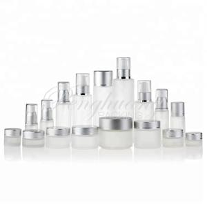 Quality 5g-200g Empty Frosted Glass Cosmetic Packaging Gogerous With Lid wholesale