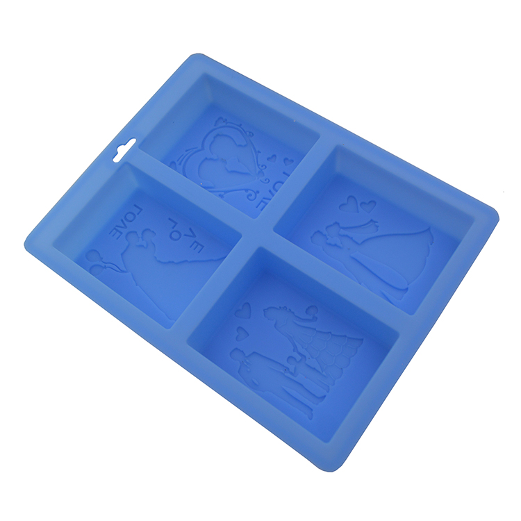New Design Customize Food Grade 4 Cavity Silicone Soap Mould Sustainable