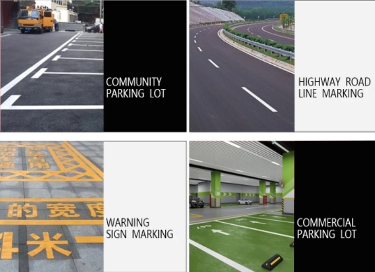 Cold Paint Spraying Road Line Marking Machine Double Guns 12L Max Marking Speed 2-6m/Min