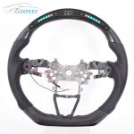 Round Style Honda Carbon Fiber Steering Wheel Civic Plain Weave LED Display