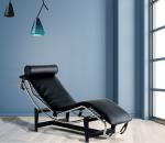 Modern Leather industrial steel relax chaise lounge chair living room recliner