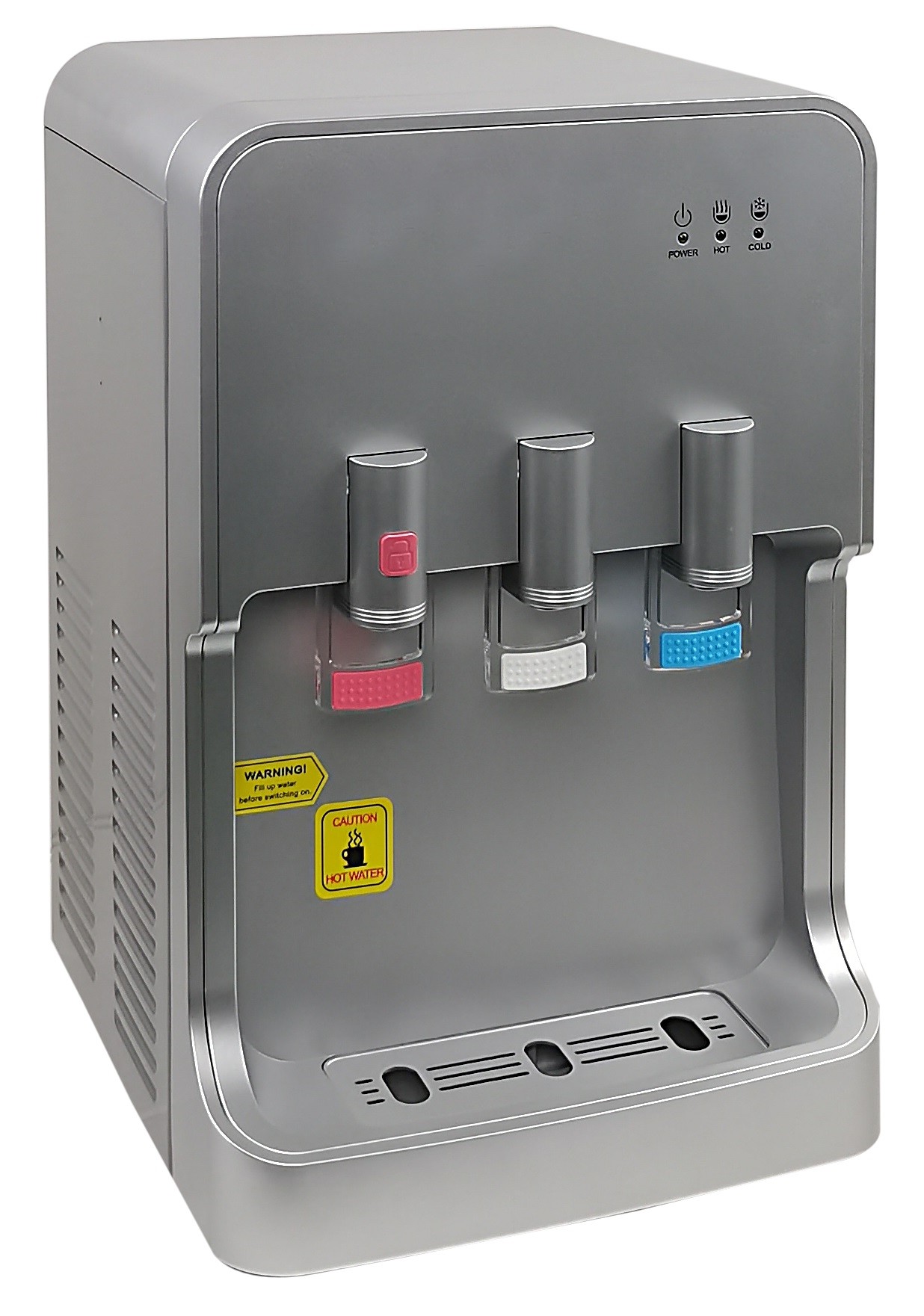 Tabletop Pipeline Water Cooler Dispenser 3 Taps Compressor Cooling