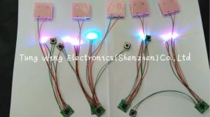 Quality Beautiful Lights 2 Colorful LED And 1 Button Flashing sound chip for toys wholesale