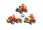 58Pcs 3 In 1 Mini Building Blocks Educational Toys Fire Rescue Vehicle