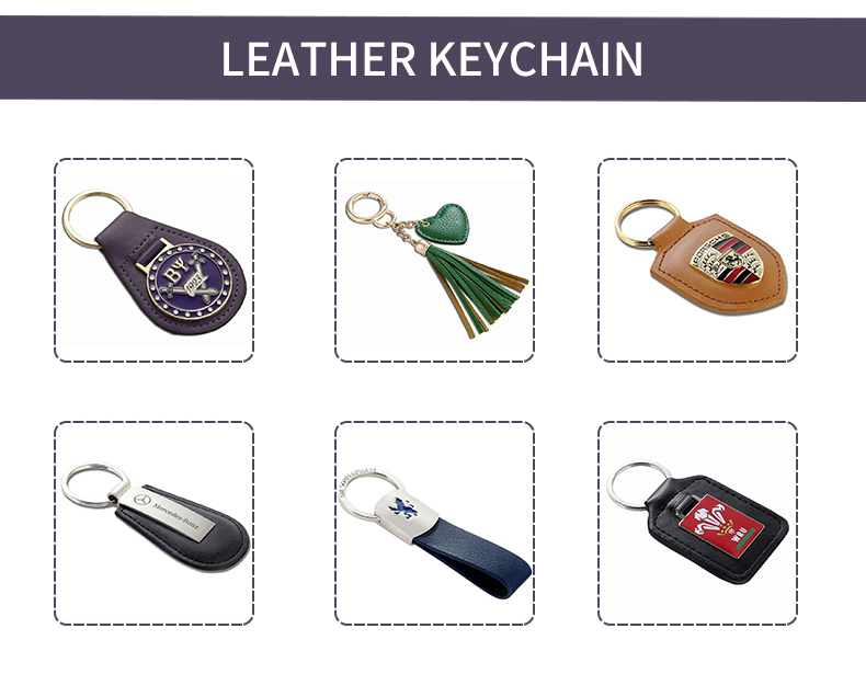 Genuine Leather Key Fob Customized Souvenir Enamel Personalised Keychain