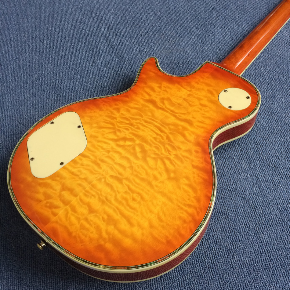 New style high-quality custom LP electric guitar, Flame Maple Top electric guitar with Gold hardware, free shipping