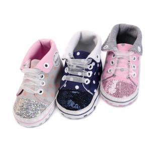 Quality China Factory Canvas sport Baby girl designed 0-2 years Lace-up baby shoes wholesale