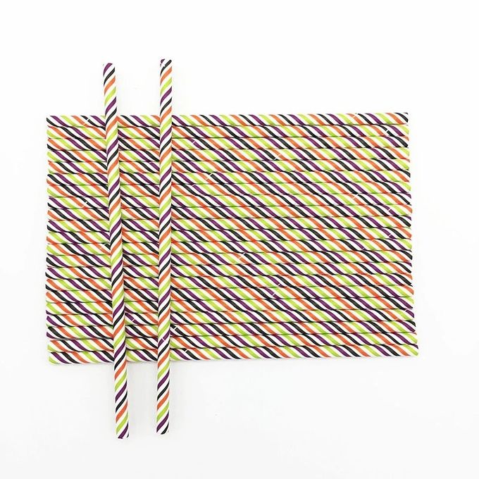 Cartoon Outside Safe Paper Drinking Straws For Juice