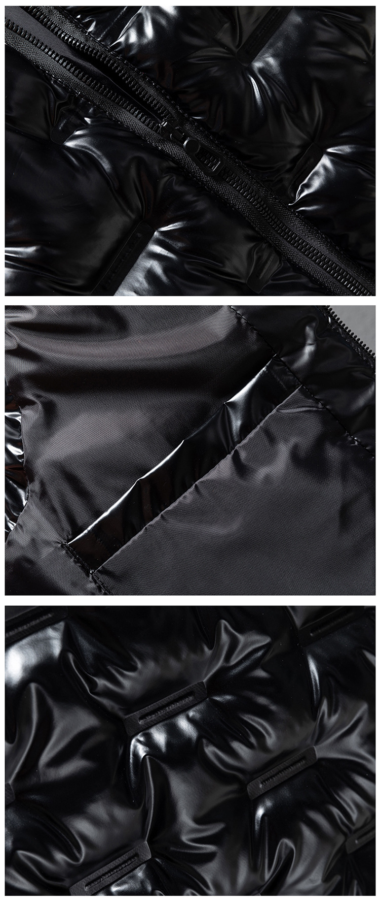Zipper Quilted Bubble Coat Vest Waterproof Polyester Cotton Sleeveless Puffer