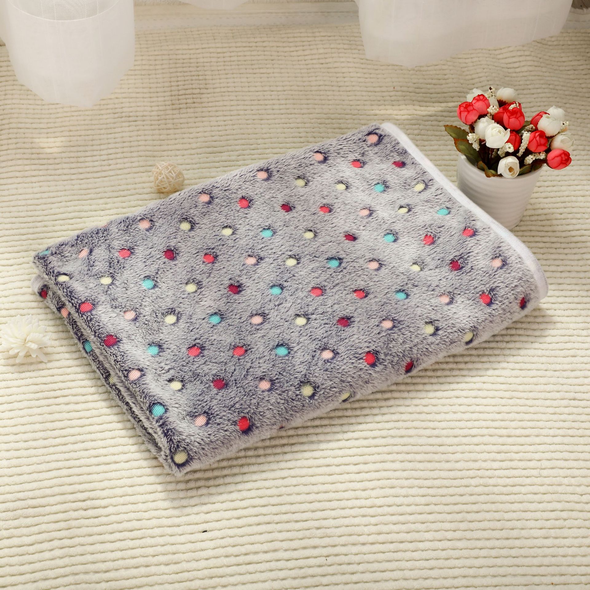 Dog Blanket Soft Plush Coral Fleece Mechanical Wash Pets Rest Sleeping Custom Printed