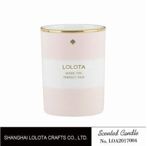 Quality Natural soy wax candle in pink color round bottle with golden top lid wholesale