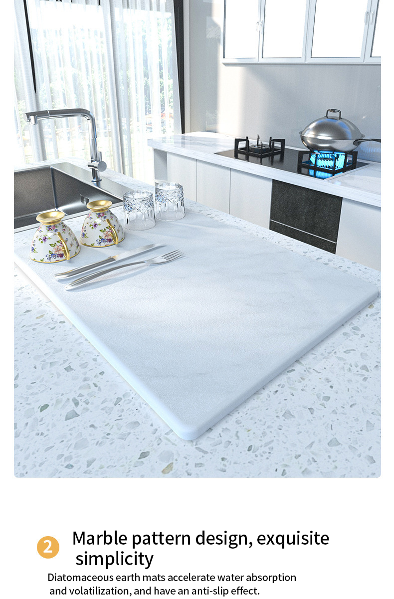 Home Hotel Restaurant Non-Slip Diatomaceous Earth Placemat for Fast Dry Table Mat