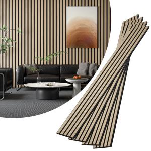 Quality Wood Strip SoundAbsorbing Panel For Studio Living Room Wall Decor Veneer MDF Background Soundproof Grille wholesale