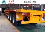 50 Tons 40FT Flatbed Trailer Heavy Duty With 3 Axles For West Africa