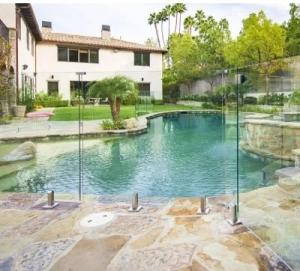 Quality Fine Polished Edge Industrial Decoration Hotel Tempered Glass Fence for Swimming Pool wholesale