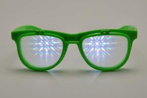 Quality Green Frame Plastic Diffraction Glasses , Flip Up Fireworks Glasses wholesale
