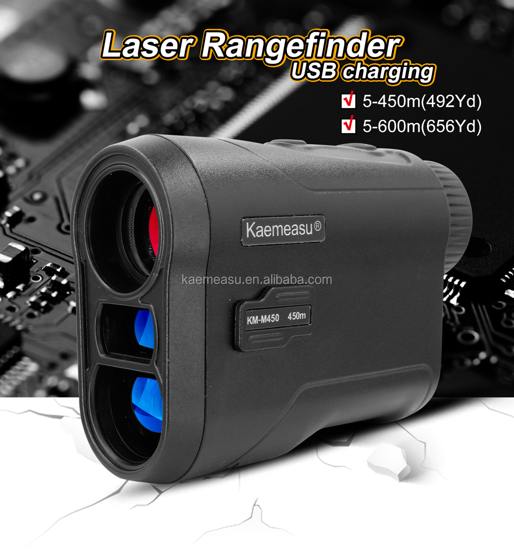 Telescope Laser Rangefinder Portable USB Charging Laser Distance Meter Monocular Golf Hunting Range Finder 600M/656Yd