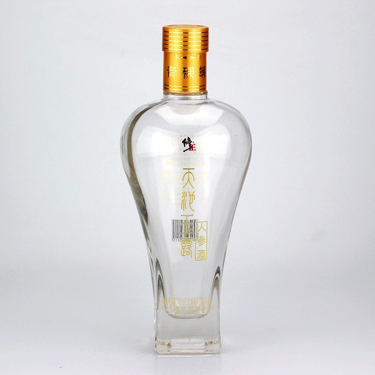 Glass Sealing Type CROWN CAP 500ml 750ml Ginseng Liquor Bottle From Medicated Liquor