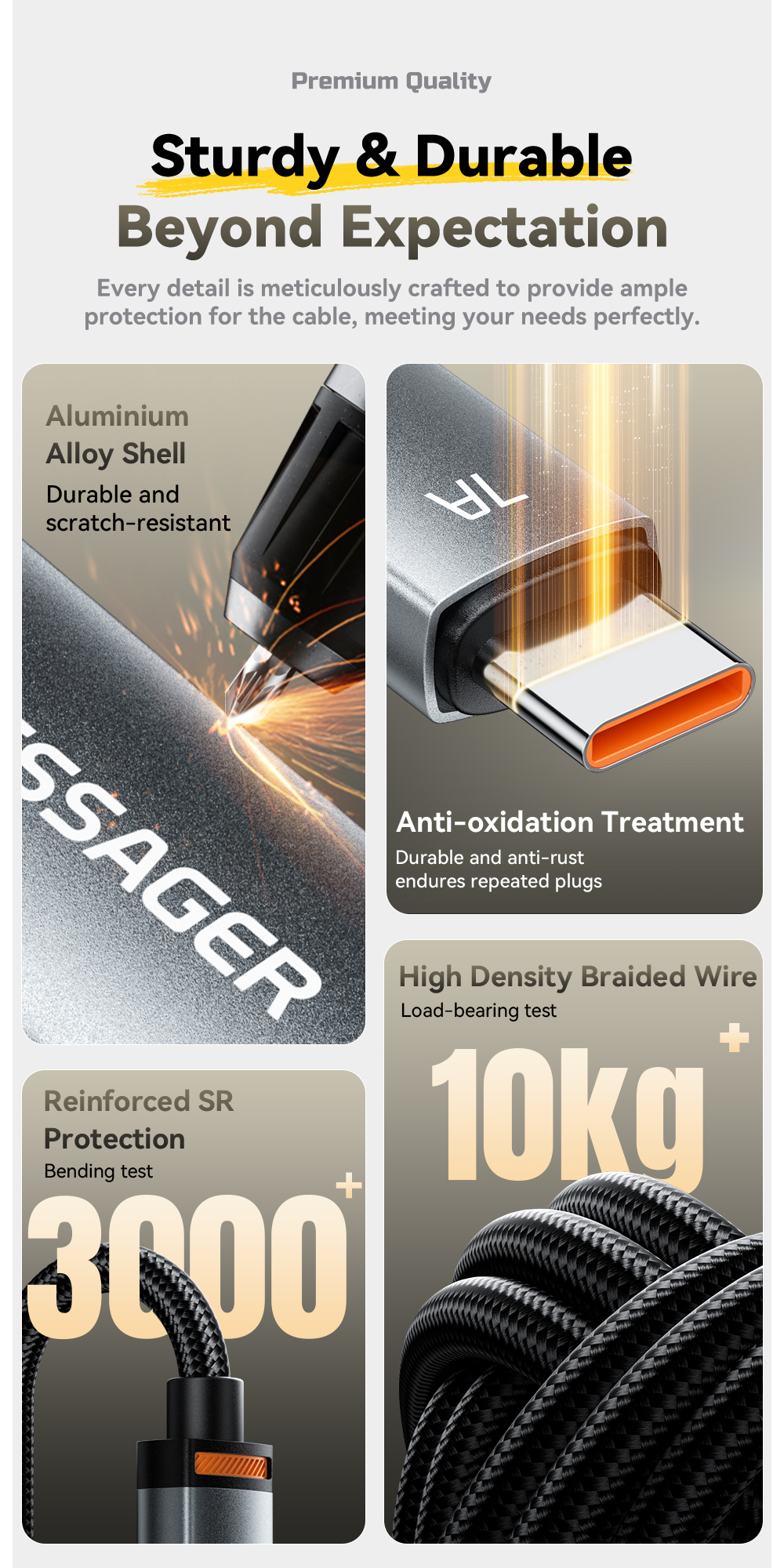 ESSAGER ES-X67 2 in 1 100W USB Type C to USB Type C Lighting Data Cable