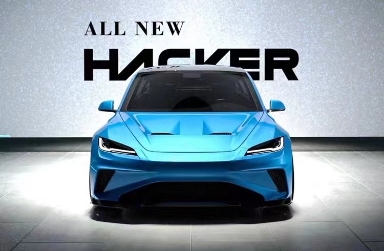 2024 Repair Tesla Body Kit Carbon Fiber Model 3 Spoiler Robot Style Front And Rear Bumper