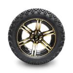 Golf Cart 14'' Bronze/Black Rims And 22*10-14 Off-road Tires Combo Including Lug