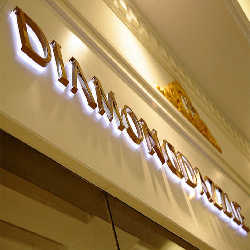 Custom Led Lights Logo Stainless Steel Illuminated Sign 3d Letters Acrylic Signs