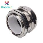 IP68 Metric Bickel Plated Brass Metal Cable Gland / Straight Electrical Cable