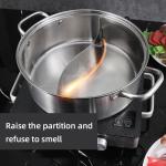 Chinese Style 2 Compartments Kitchen Pots Induction Cooker Hot Pot 304 Stainless