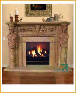 Quality European Style Yellow Fireplace Mantel wholesale