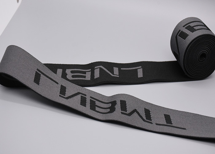 Wide Double Sided Logo Jacquard Elastic Band For Garments Custom 40mm