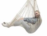 High Capacity Camping Hanging Chair Outdoor White Rope Hammock Chair With Stand