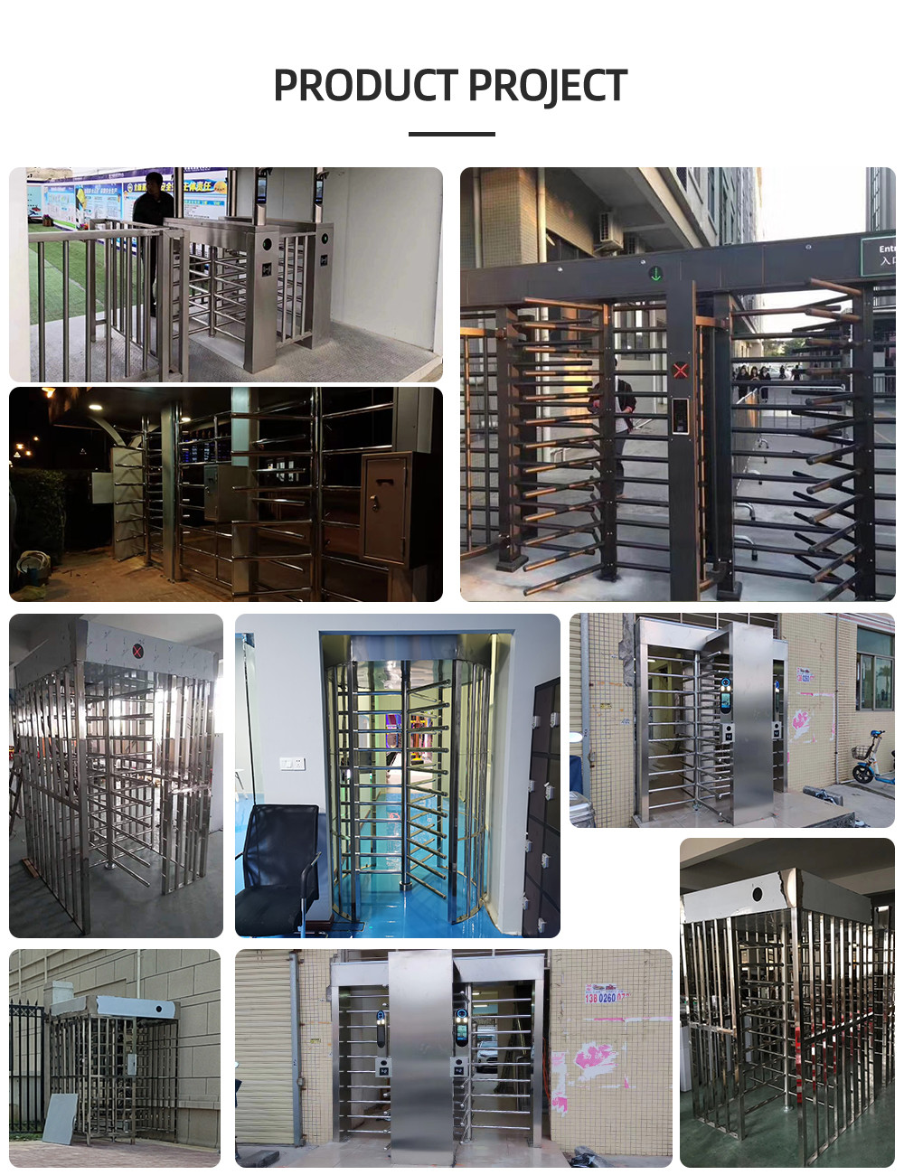 Double Lane Dry Contact 50Hz Full Height Turnstile Gate Switching Less Than 1s