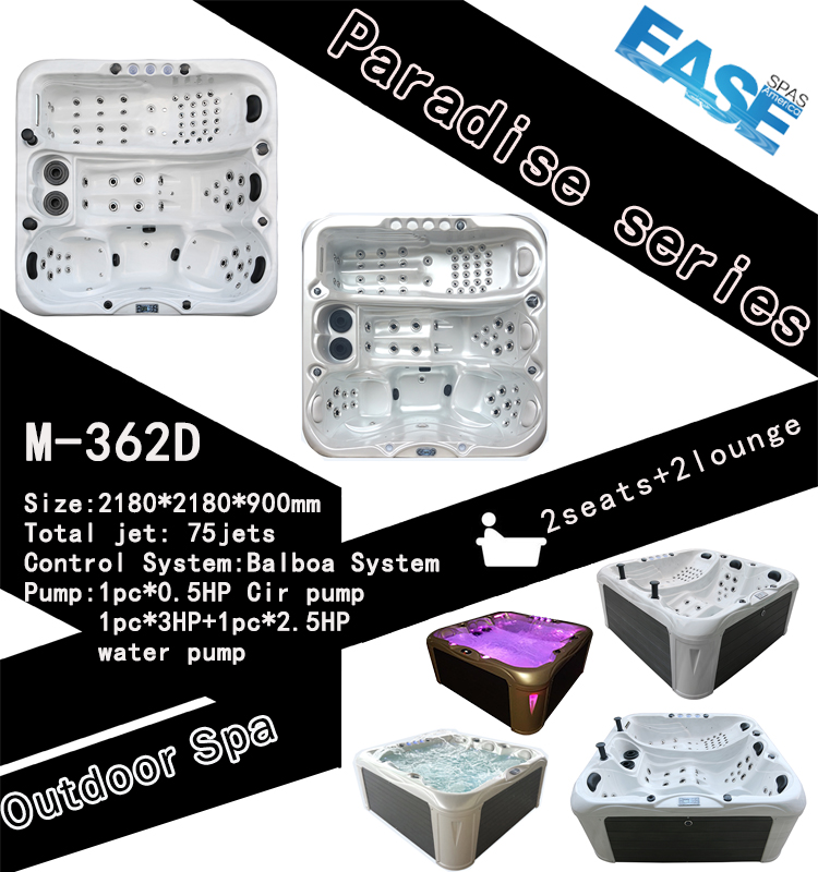 220V 240V 50hz 60hz Acrylic Massage Out Door Spa Bathtub Hot Tub