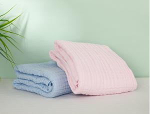 Quality Pink Dyeing Natural Gauze Fabric Multilayer 40S 210GSM Spring Kids Blanket wholesale