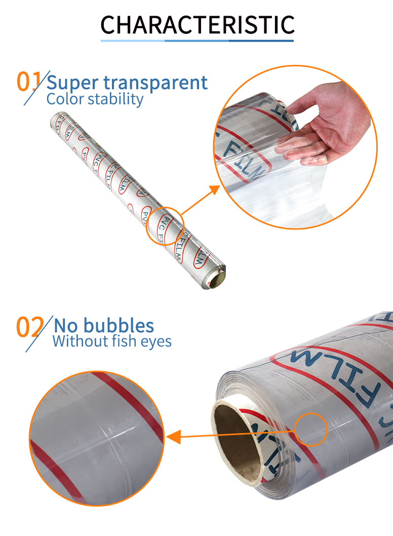 Customized Super Soft Plastic Clear Film Packaging Transparent Vinyl Shrink Sheet Wrapping PVC Roll Films