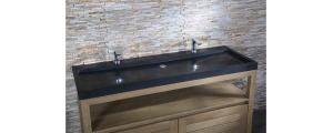 Quality Kitchen Double Sink Bathroom Vanity , Marble Bathroom Countertops Heat Resistant wholesale