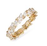 Brazilian Fancy Cut Cubic Zirconia Eternity Ring Set Perfect Gift for Any