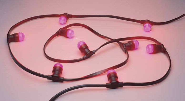 Belt light, 2x1.5mm rubber cable, party light, festoon lighting, B22/E27 socket, DIY socket, IP44, CE