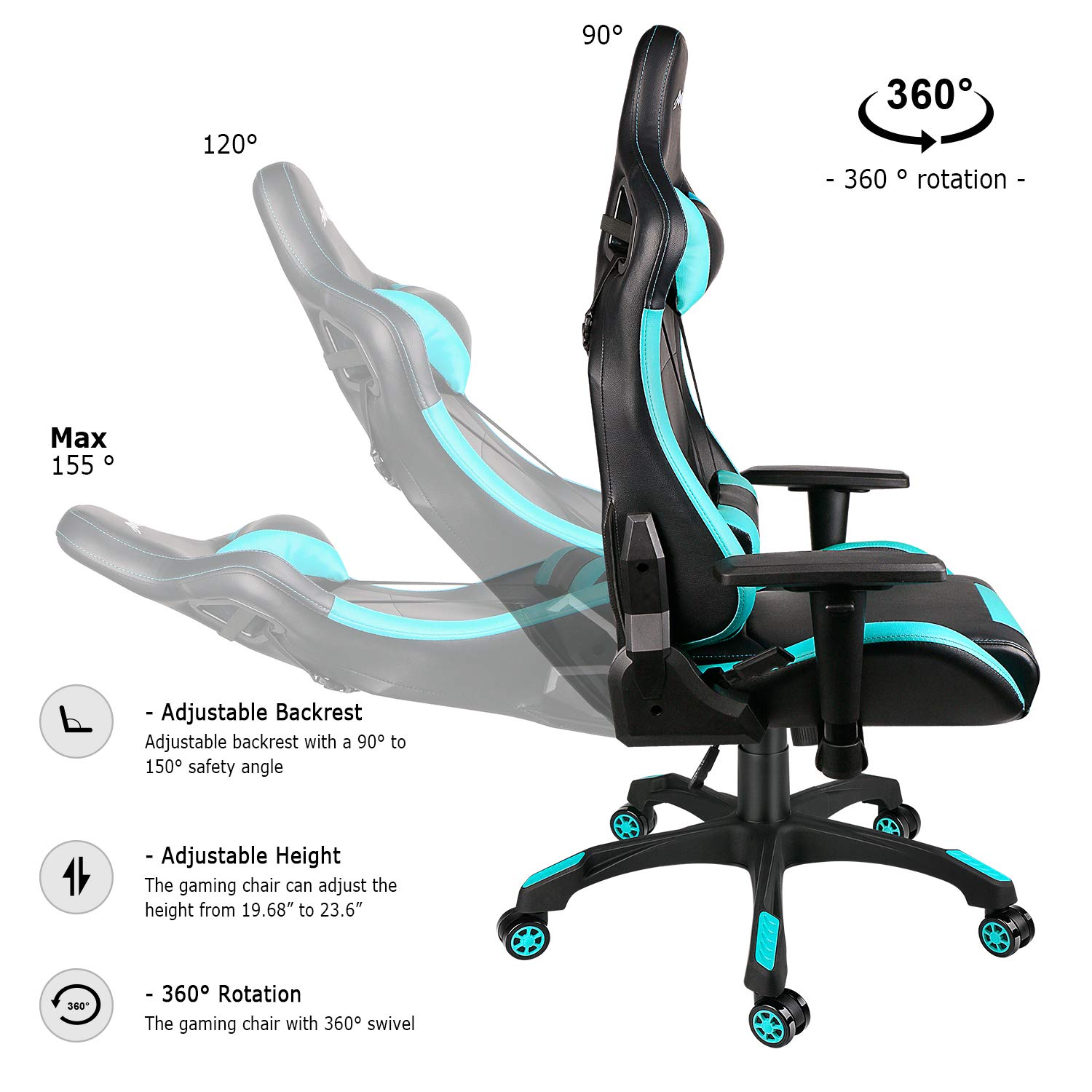 Upgrade Your Gaming Setup with ALINUNU 's High Back PU Leather Swivel Gaming Chair