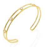 Platinum Diamond Cubic Zirconia Cuff Bracelet Width 6mm CZ Cuff Bracelet
