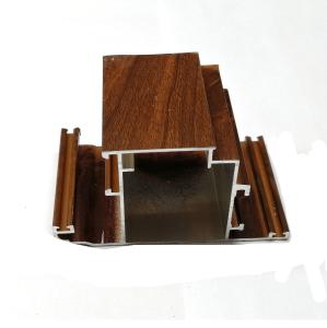 Quality Aluminum Windows Profiles Wood Grain Surface 1.0-1.5mm Thickness 6063 T5 wholesale