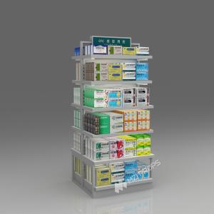 Quality JYaS-YZ-03 Eco-friendly Medicine Display Area Cabinet with White Over-oiled Board and Aluminum Price Tag Slot wholesale