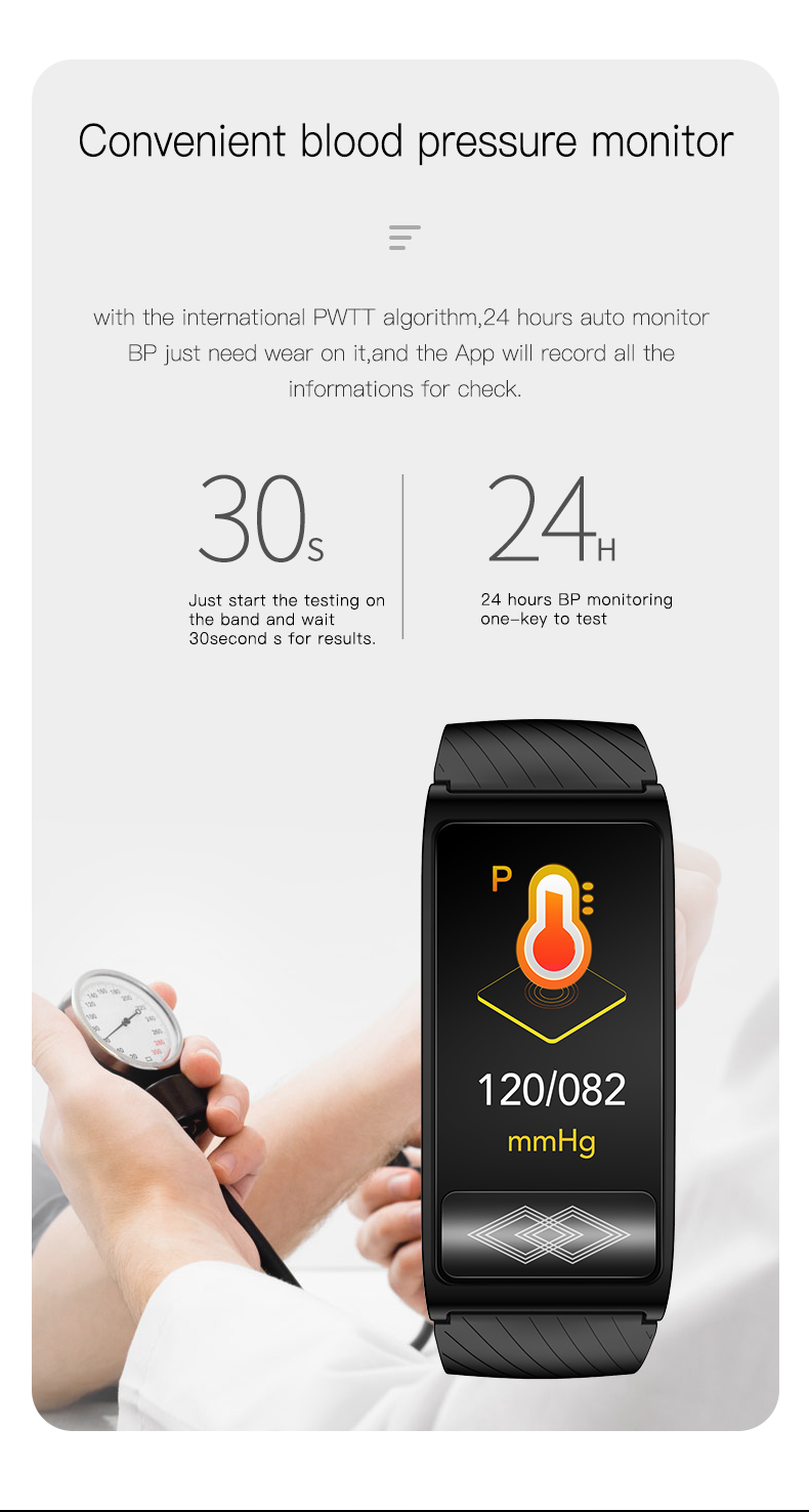 Men Girls 1.14'' Touch Screen Sports Watch Rechargable IP67 Waterproof