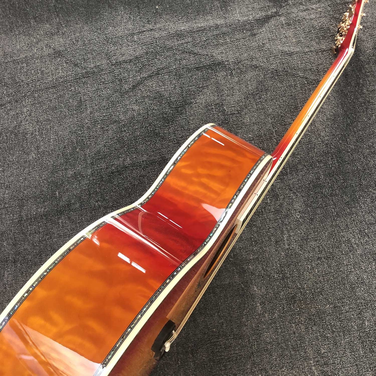 Custom Grand jumbo 43 inch J200 water ripple back side with kinds colors Acoustic Guitar life tree inlay neck, vintage