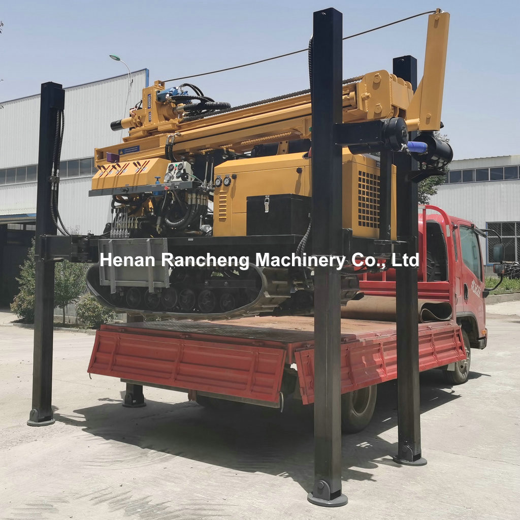 180m Depth Crawler Mounted Drill Rig Machine 55KW 90mm - 300mm Dia